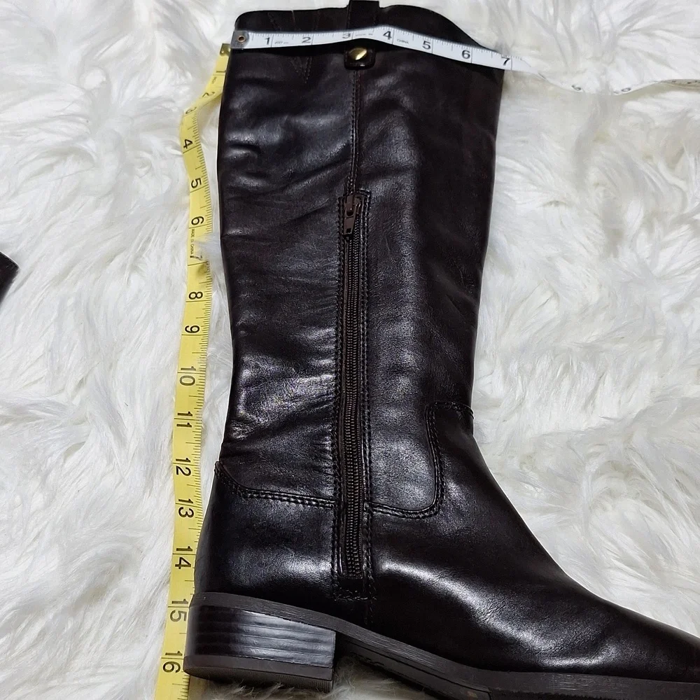 NWT Elegant Brown Leather INC Knee-High Boots 6M Riding Boots